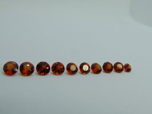 9.80ct Espessartita Calibrada 6mm 5mm