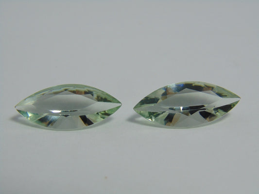 Par de prasiolita 11,10ct 21x9mm