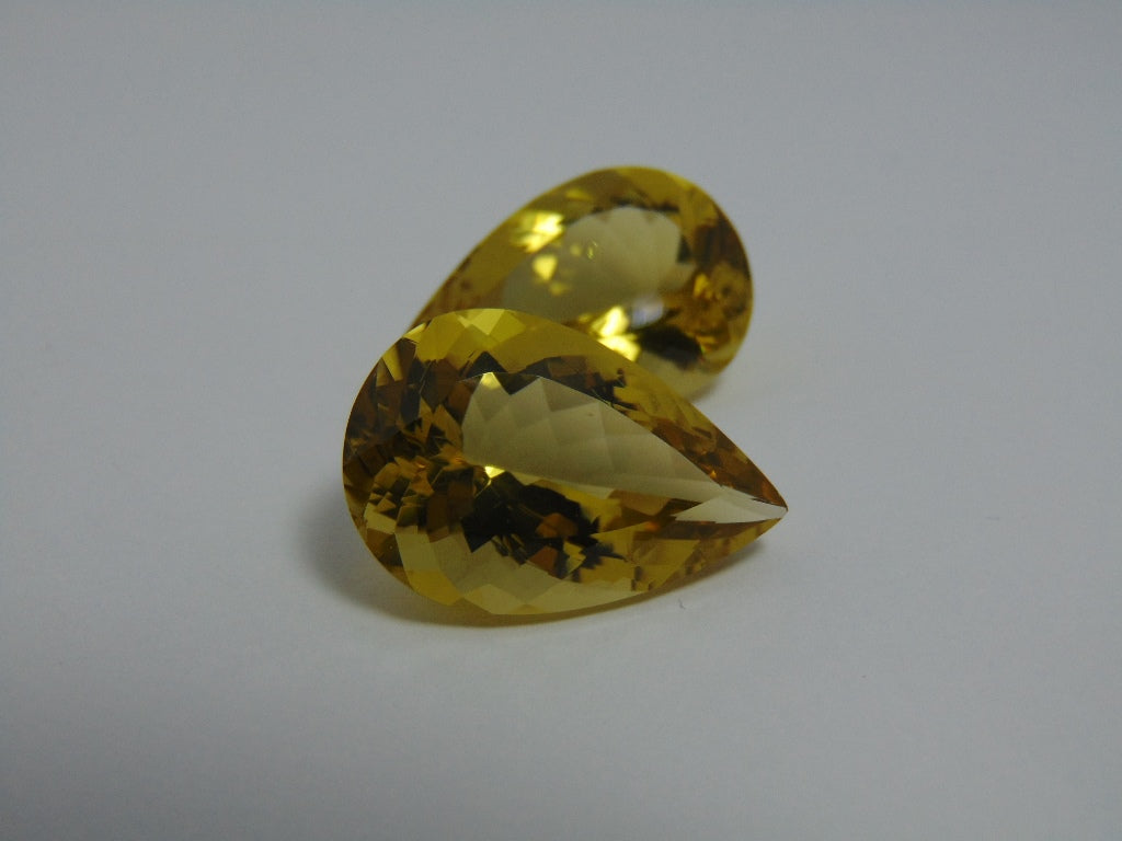 53.50cts Quartz (Green Gold) Pair
