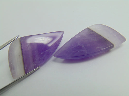 71.20ct Amethyst Bicolor Pair 38x18mm