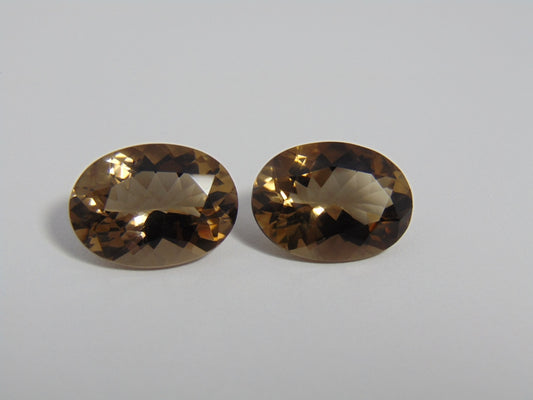 Par de quartzo (esfumaçado) de 20,30 cts