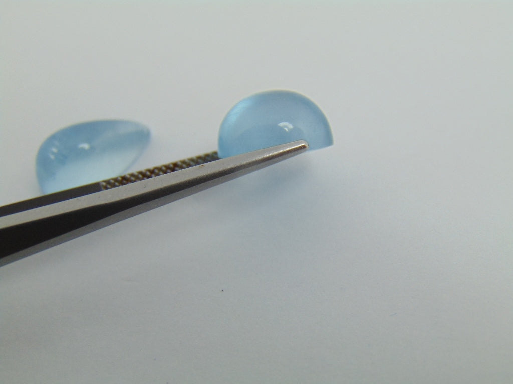 10,35 cts Aquamarine Cabochon 11x9mm 14x8mm