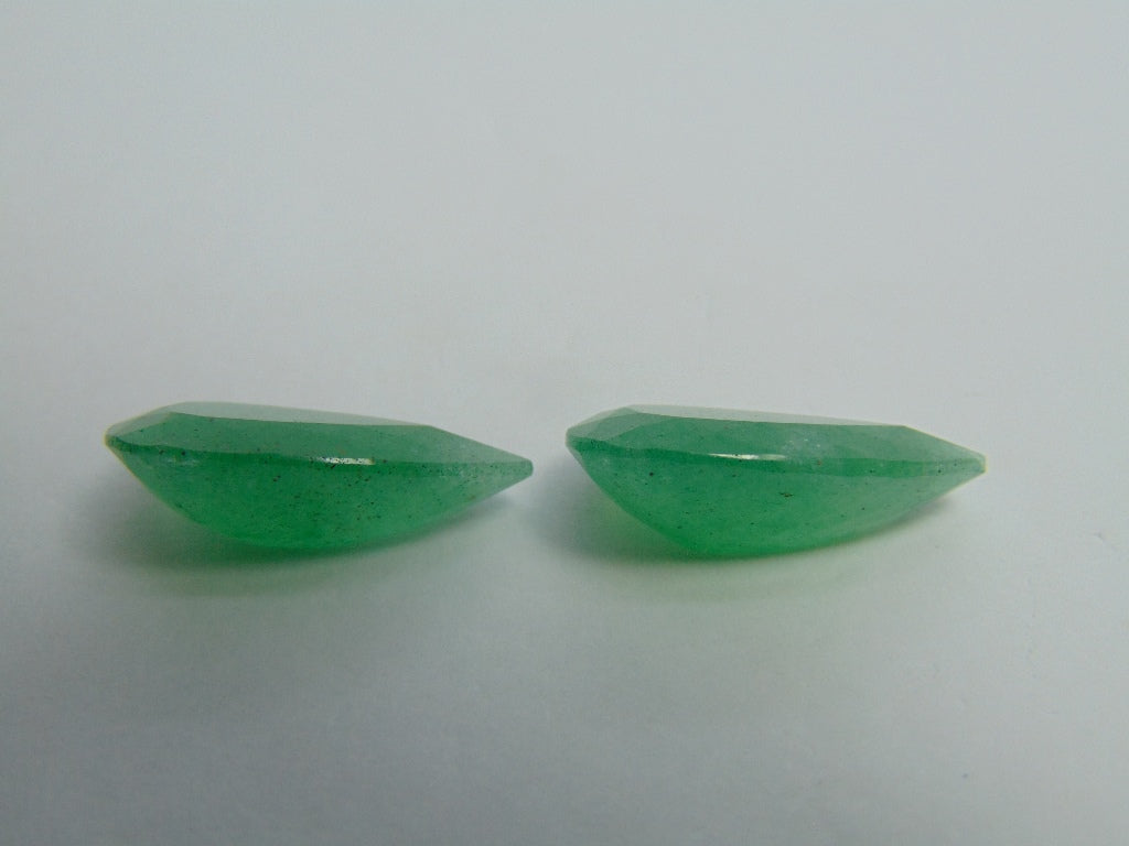 22.60ct Quartz (Green) Pair 23x13mm