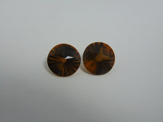 9.30cts Quartz (Cognac) Pair
