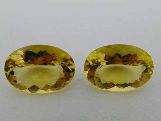 Par de quartzo (ouro verde) de 25,30 cts