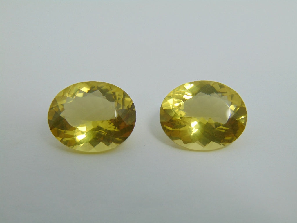 26.40cts Quartz (Green Gold) Pair