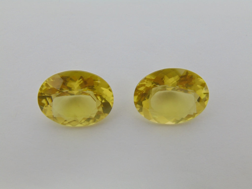 26.40cts Quartz (Green Gold) Pair