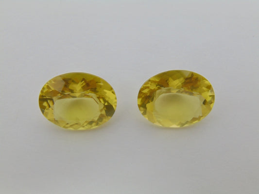 Par de quartzo (ouro verde) de 26,40 cts