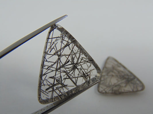 Par de inclusão de quartzo 44,30 ct 16 mm