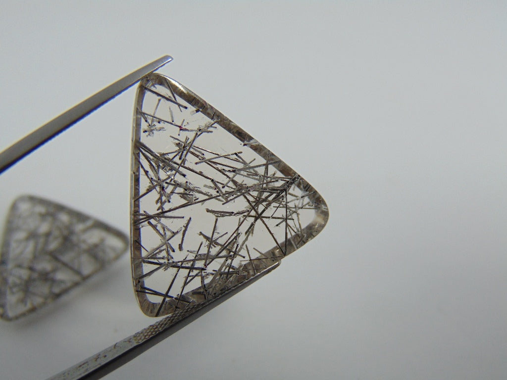 Par de inclusão de quartzo 44,30 ct 16 mm