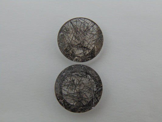 Par de inclusão de quartzo 45,40 ct 22 mm