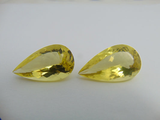 Par de quartzo (ouro verde) de 51,30 cts