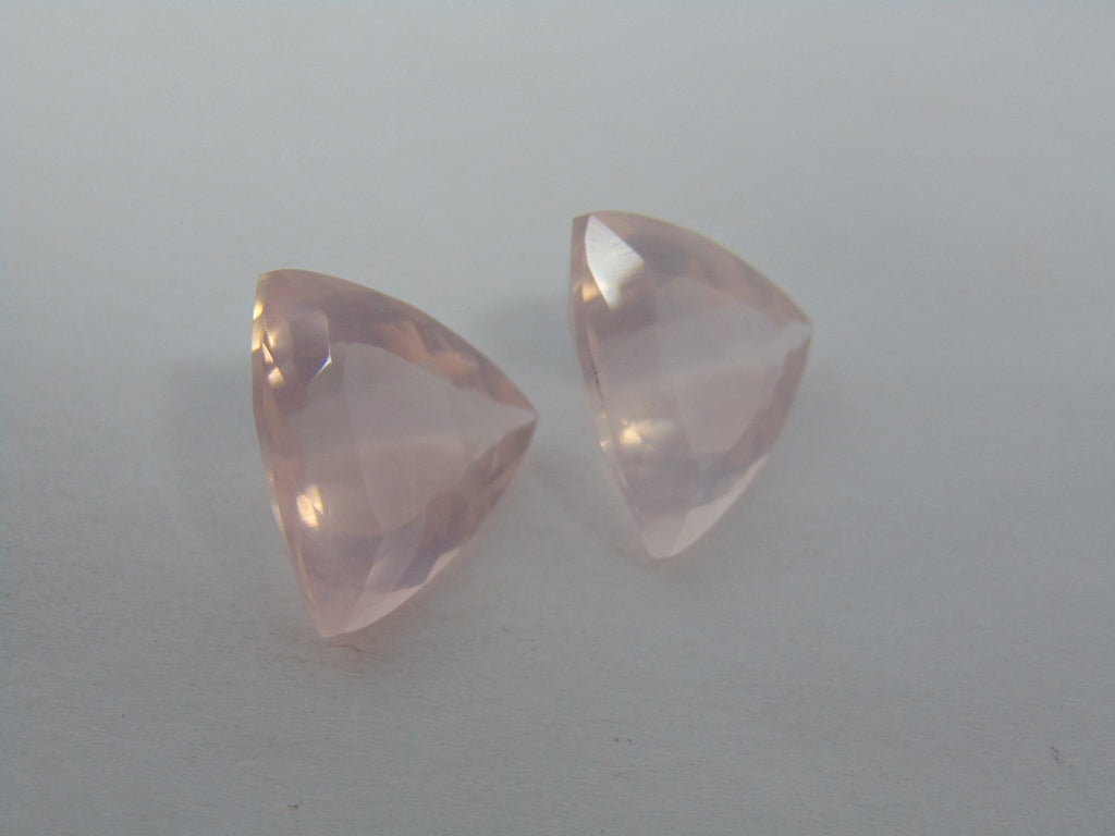 25.80cts Quartz Rose Pair 17mm
