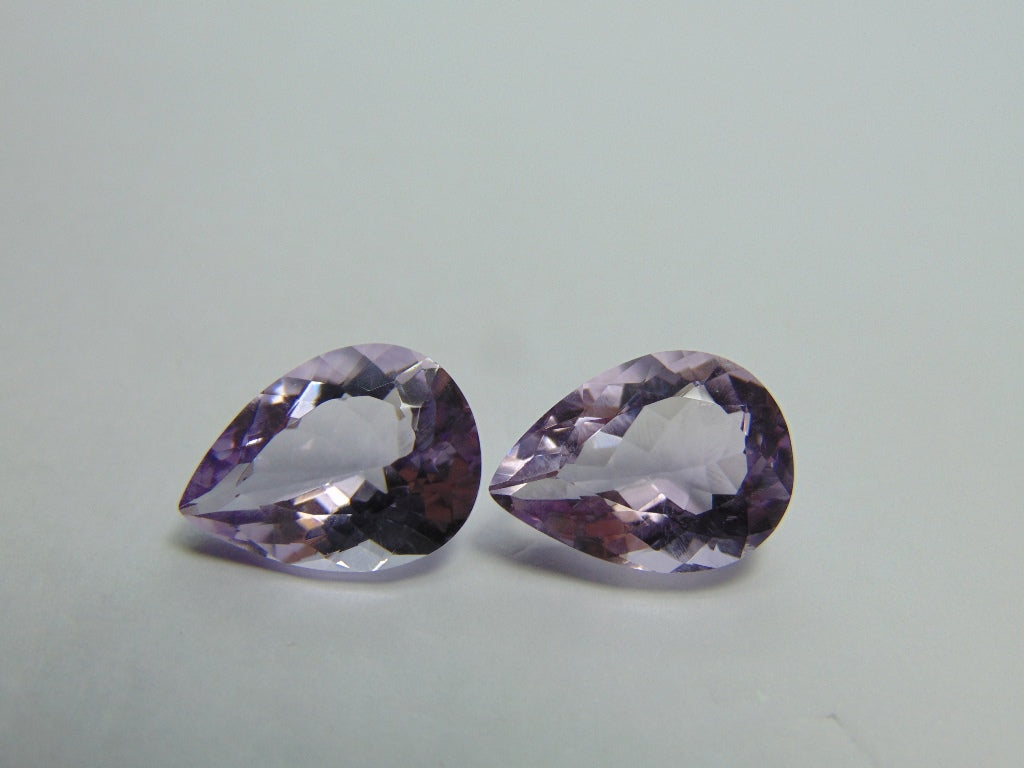 18.95ct Amethyst Rose France Pair 17x13mm