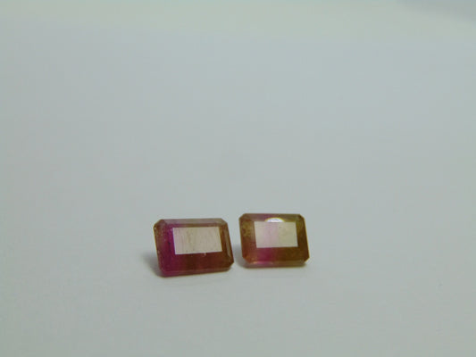 4ct Turmalina Bicolor 8x6mm 7x6mm
