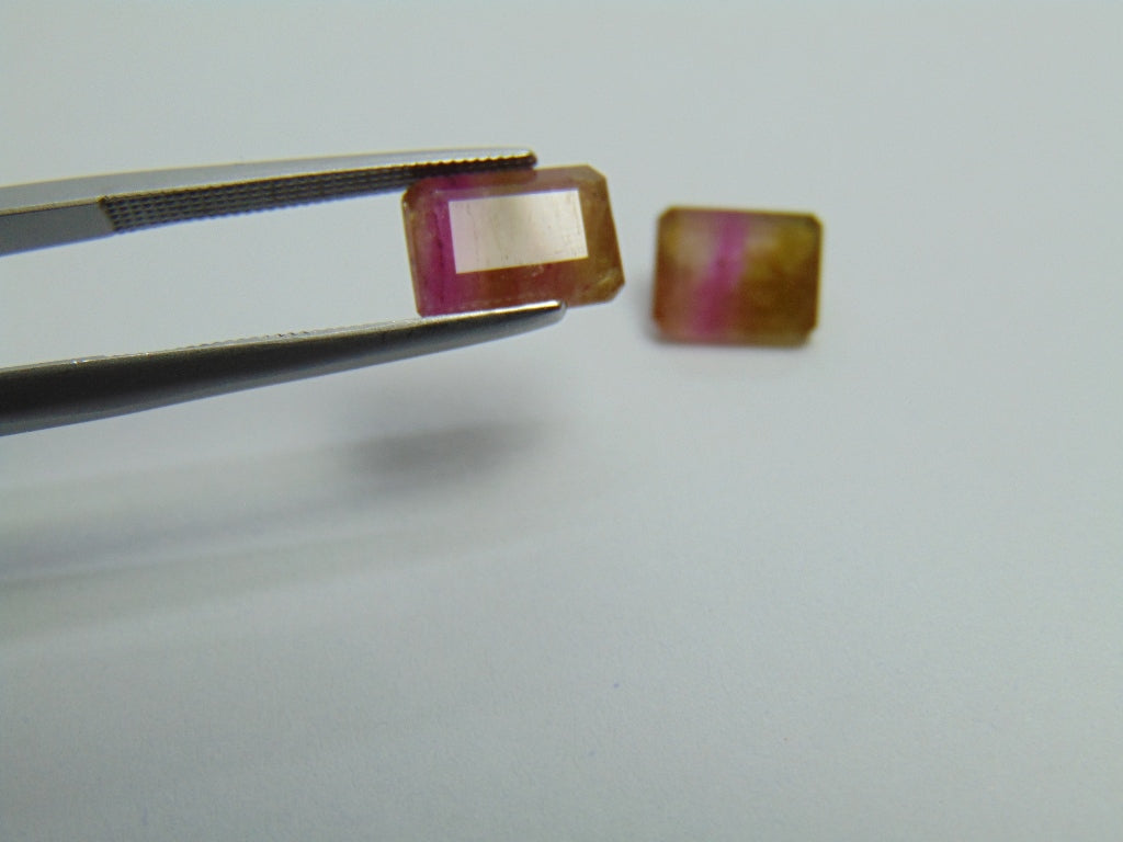 4ct Turmalina Bicolor 8x6mm 7x6mm