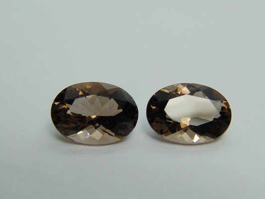 21.50cts Quartz (Smoky) Pair