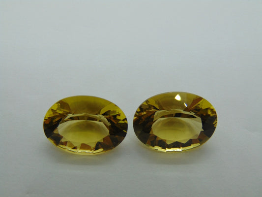 30.40cts Quartz (Green Gold) Pair