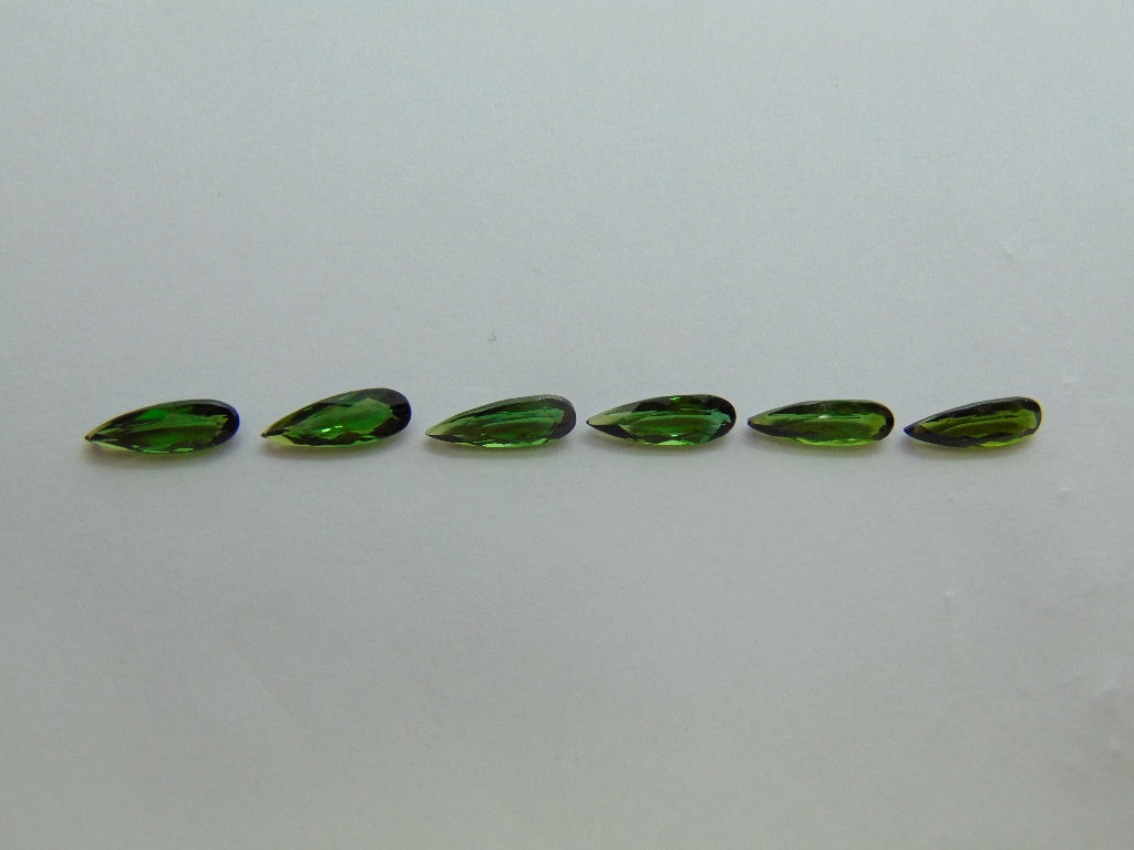 4.20ct Tourmaline 11x4mm 11x4mm 10x4mm 11x4mm 11x4mm