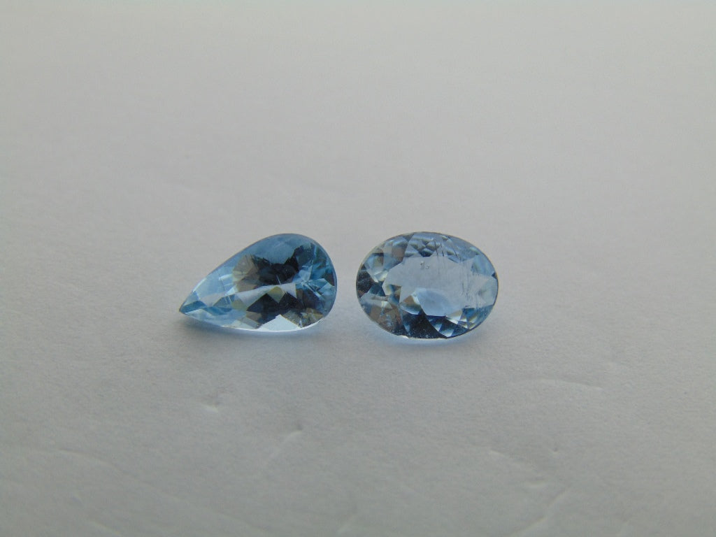 1,80 ct Aquamarine 8x6mm 9x5mm