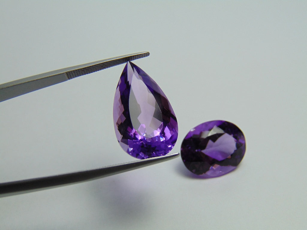 26.05ct Amethyst 22x12mm 17x13mm