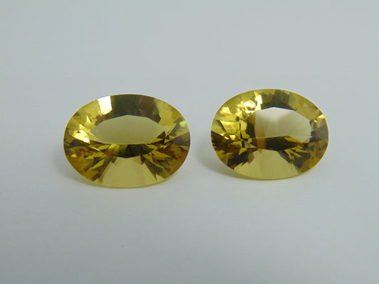 30.90cts Quartz (Green Gold) Pair