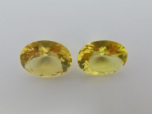 20.30cts Quartz (Green Gold) Pair