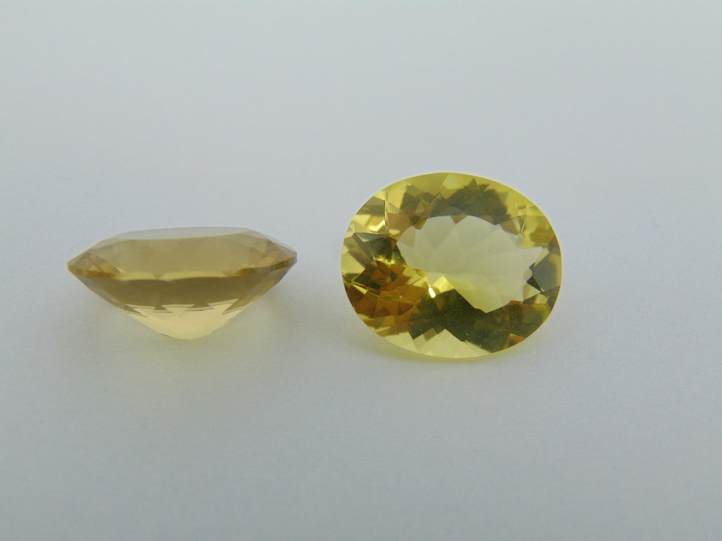 Par de quartzo (ouro verde) de 20,30 cts