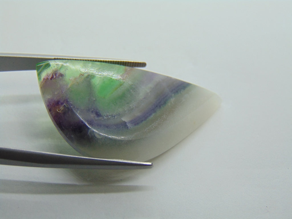 Quartzo 40,50 ct com fluorita 38x22mm