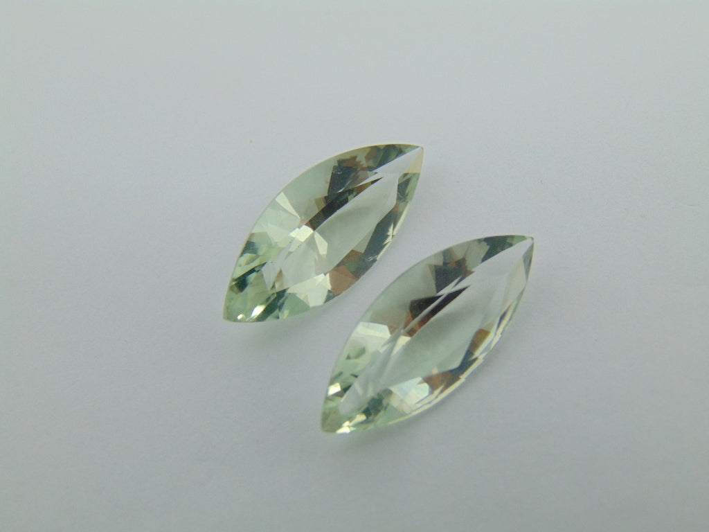 11ct Prasiolite Pair 21x9mm