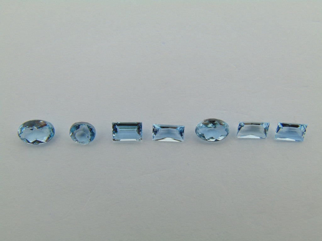 2.08ct Água-marinha 5x4mm 6x4mm 4mm 4,5x3mm 5x3mm 5x3mm 5x3mm