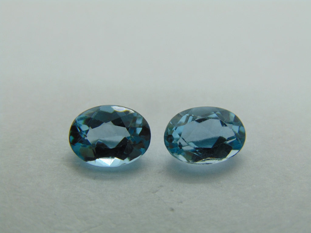 Par Suíço Azul Topázio 4,65ct 9x7mm