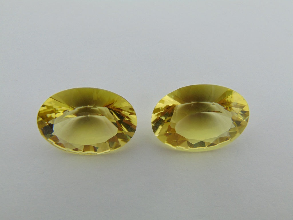 29cts Quartz (Green Gold) Pair