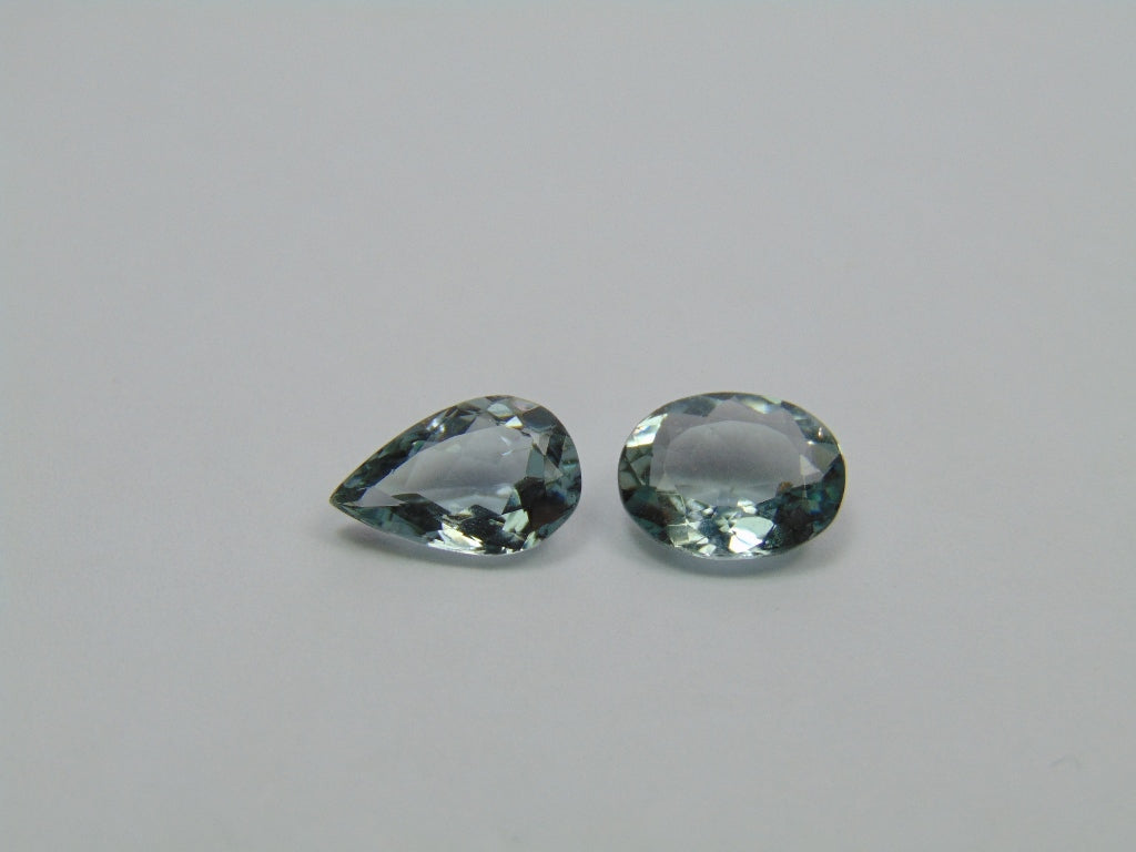 4.15ct  Aquamarine 11x7mm 10x8mm