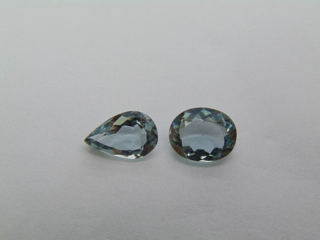 4.15ct  Aquamarine 11x7mm 10x8mm