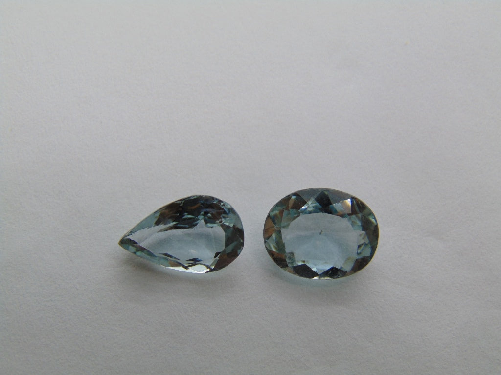 4.15ct  Aquamarine 11x7mm 10x8mm