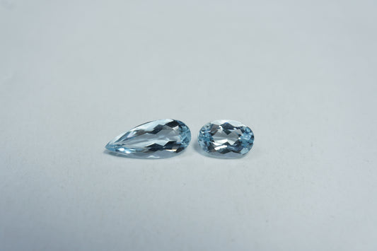 1.60ct Água-marinha 11x4mm / 7x5mm