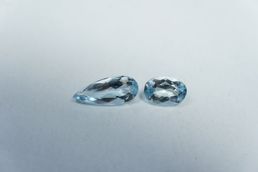 1.60ct Água-marinha 11x4mm / 7x5mm
