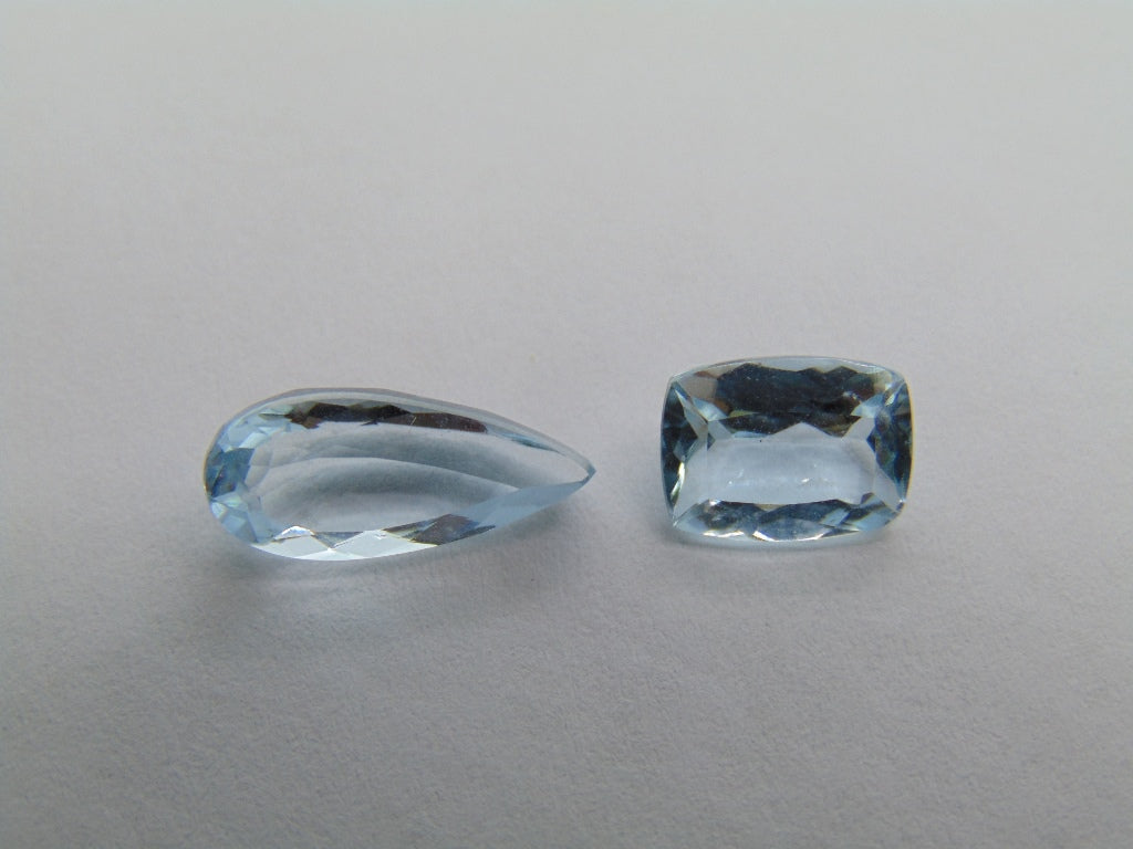 3.90ct Água-marinha 14x6mm 9x6mm