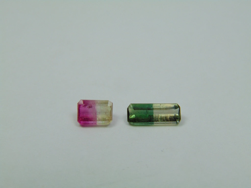 1.32ct Turmalina Bicolor 6x4mm 9x4mm