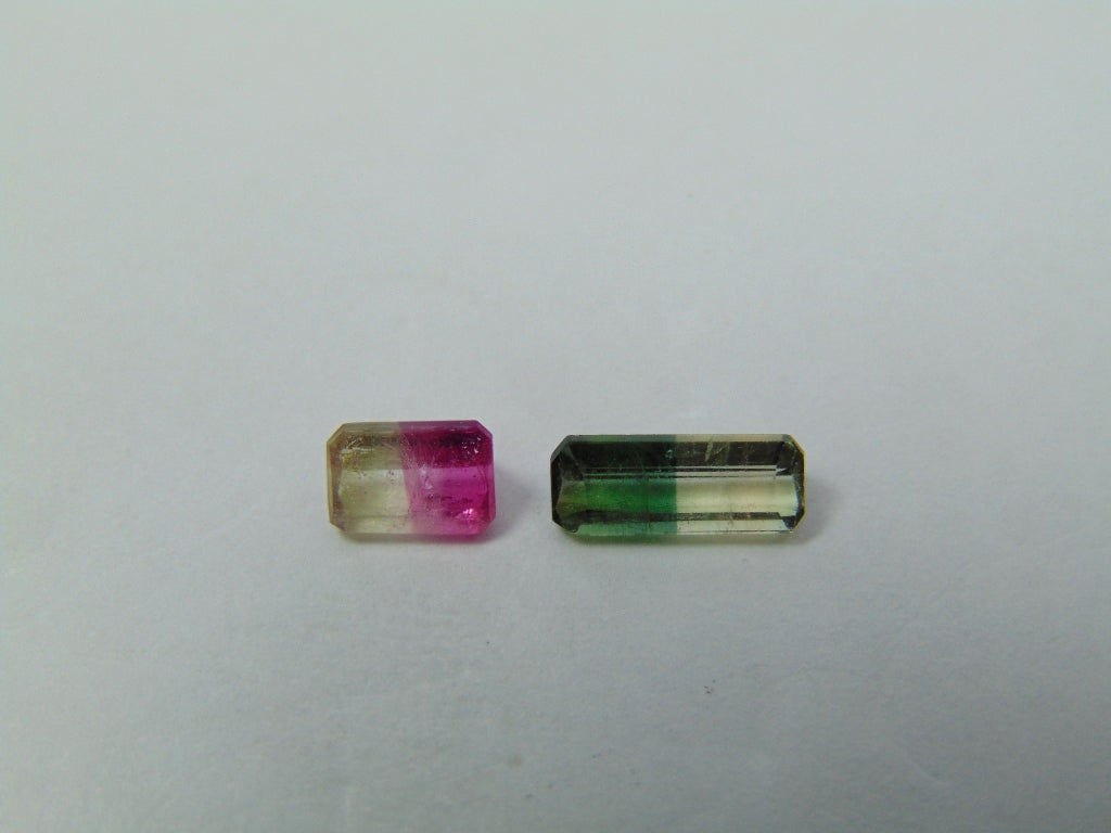 1.32ct Turmalina Bicolor 6x4mm 9x4mm