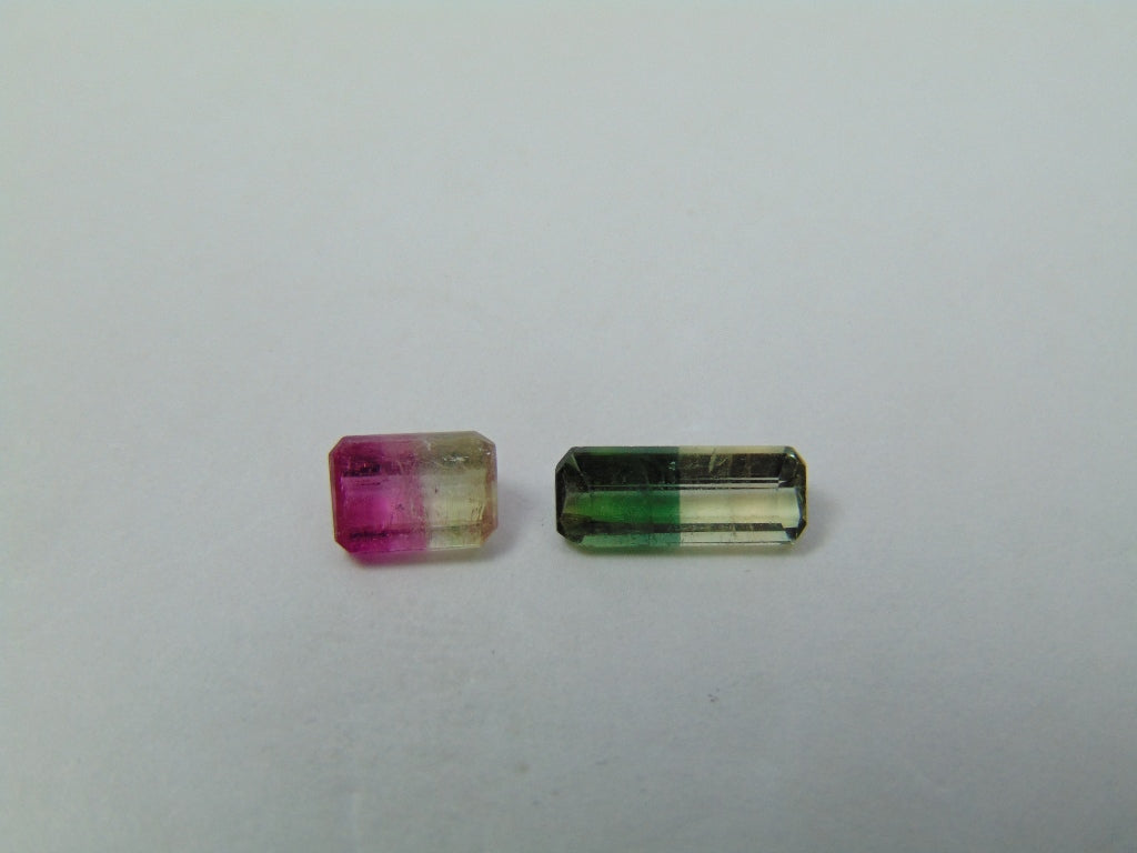 1.32ct Turmalina Bicolor 6x4mm 9x4mm