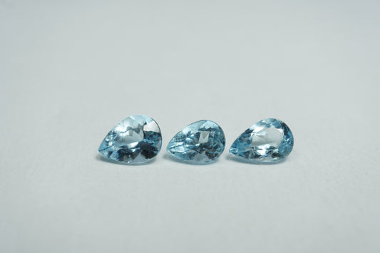2.65ct Águas-marinhas 8x6mm / 8x5mm / 7x5mm