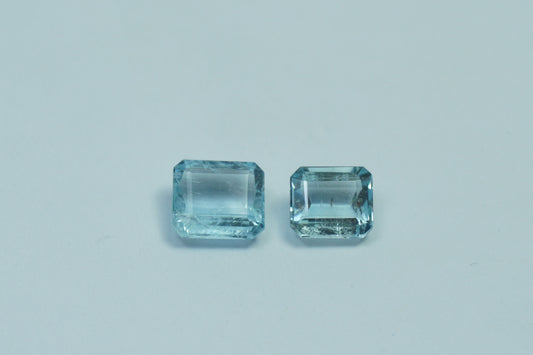 4ct Água-marinha 9x8mm 8x7mm