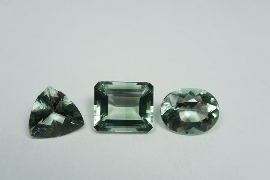 17.84ct Prasiolita 13.5x11mm / 13x11mm / 12mm