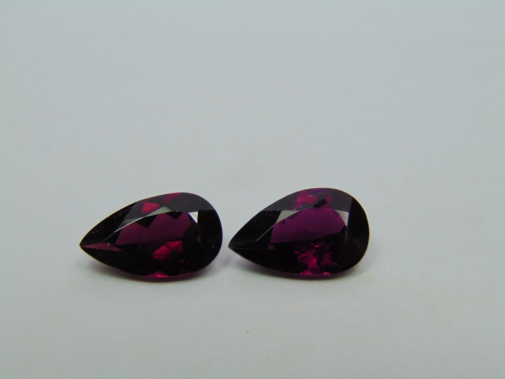 Par de Rodolita 7,98 ct 13x8mm