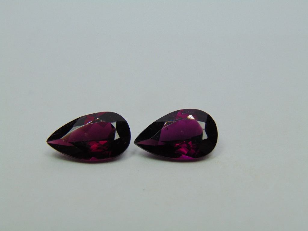 Par de Rodolita 7,98 ct 13x8mm