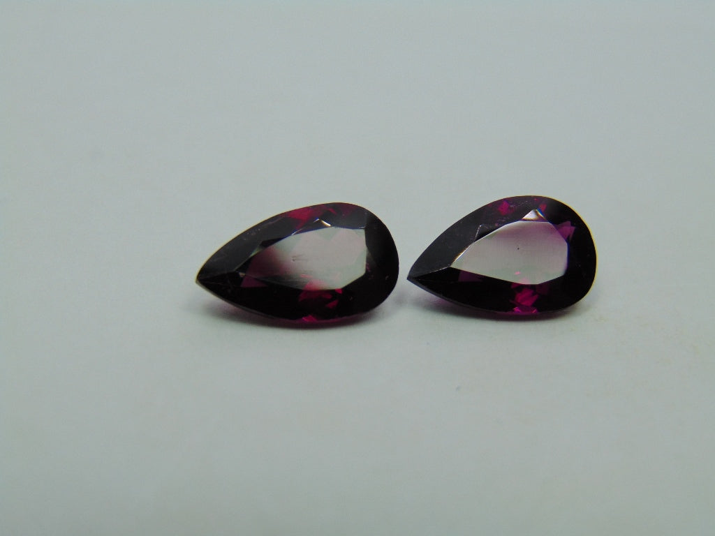 Par de Rodolita 7,98 ct 13x8mm