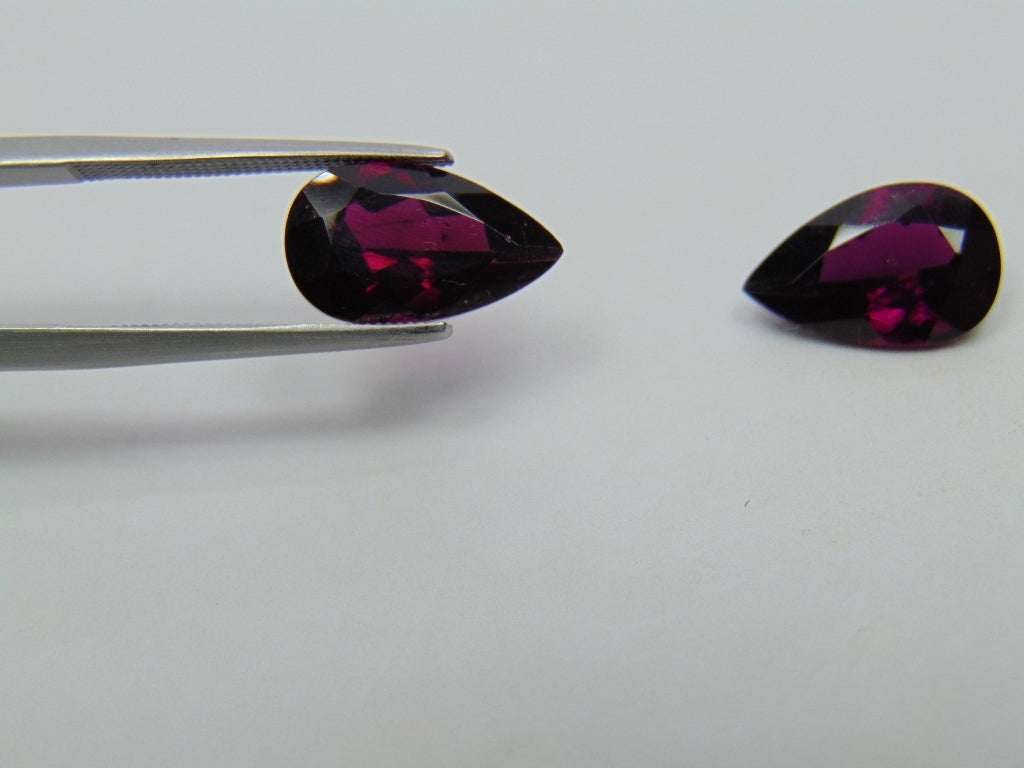 Par de Rodolita 7,98 ct 13x8mm