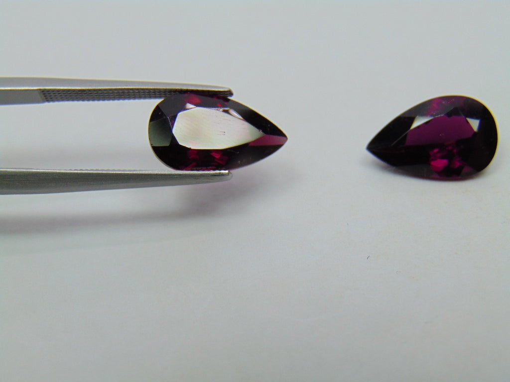 Par de Rodolita 7,98 ct 13x8mm